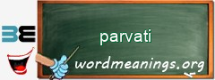 WordMeaning blackboard for parvati